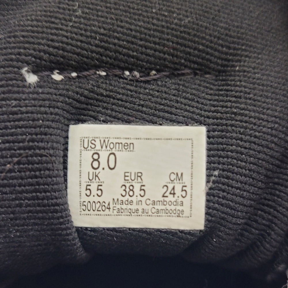 Vans Ward Low Top Black White Canvas Suede Skate Sneakers Womens 8 - Picture 6 of 8